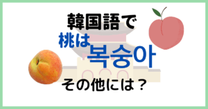 「桃」って韓国語で何て言うの？発音もチェック！桃の骨ってどこのこと？