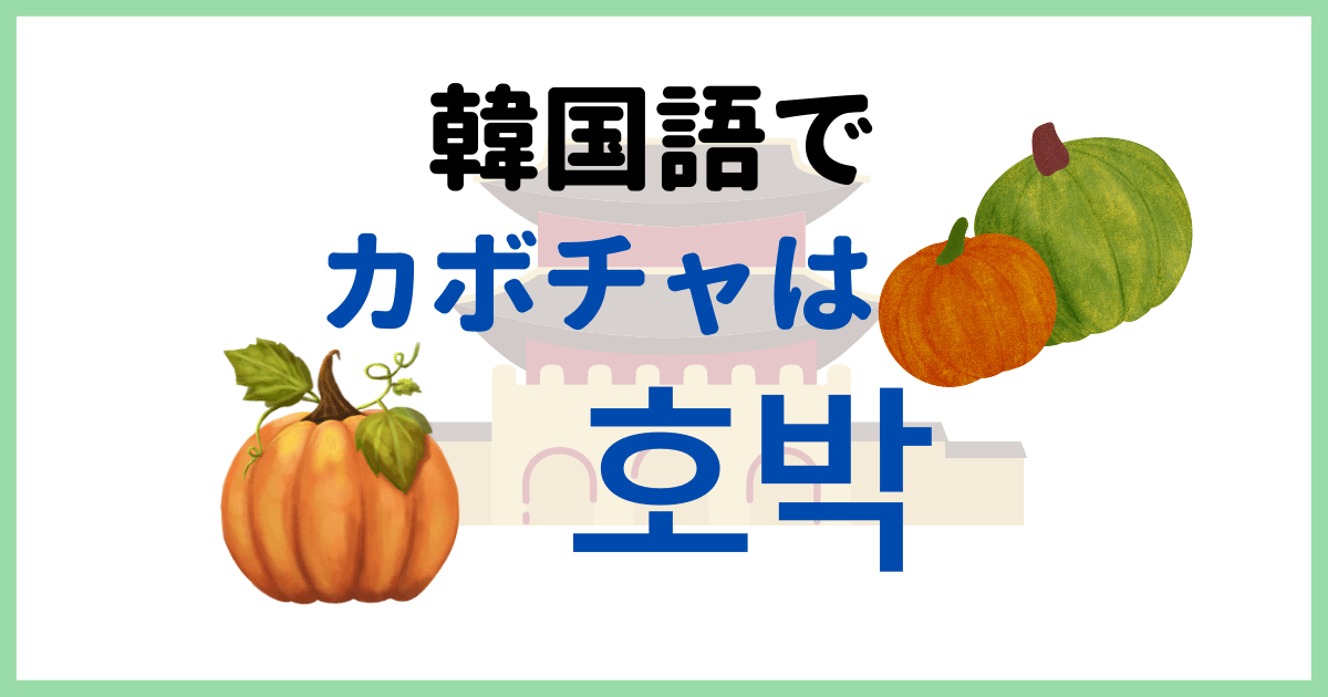 「かぼちゃ」って韓国語で何ていう？かぼちゃみたいな人ってどんな人？